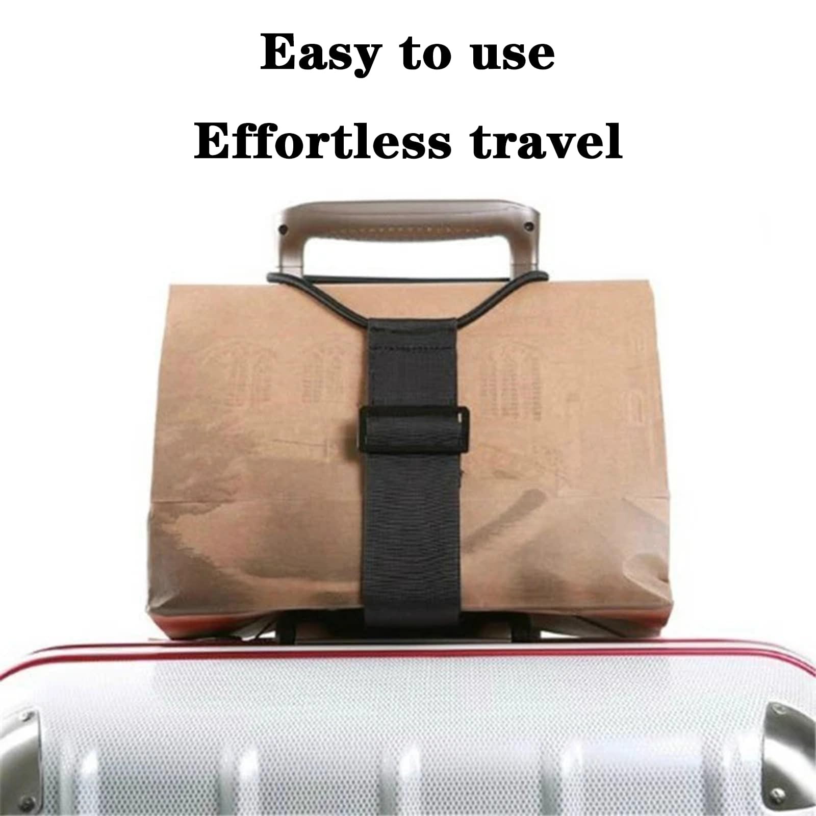 4 PCS Adjustable Luggage Connector Straps, Secure Multiple Suitcases with Tra...