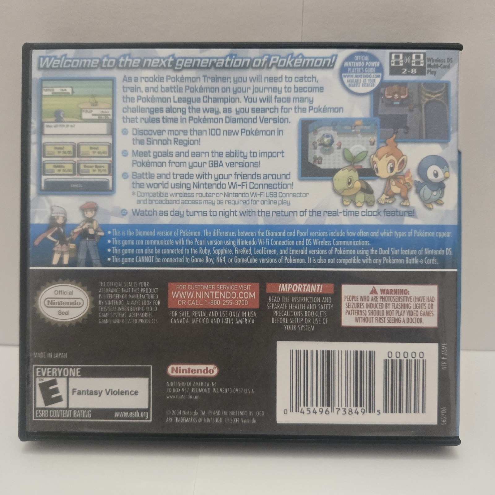 Replacement Case For Pokemon Diamond Version Nintendo DS