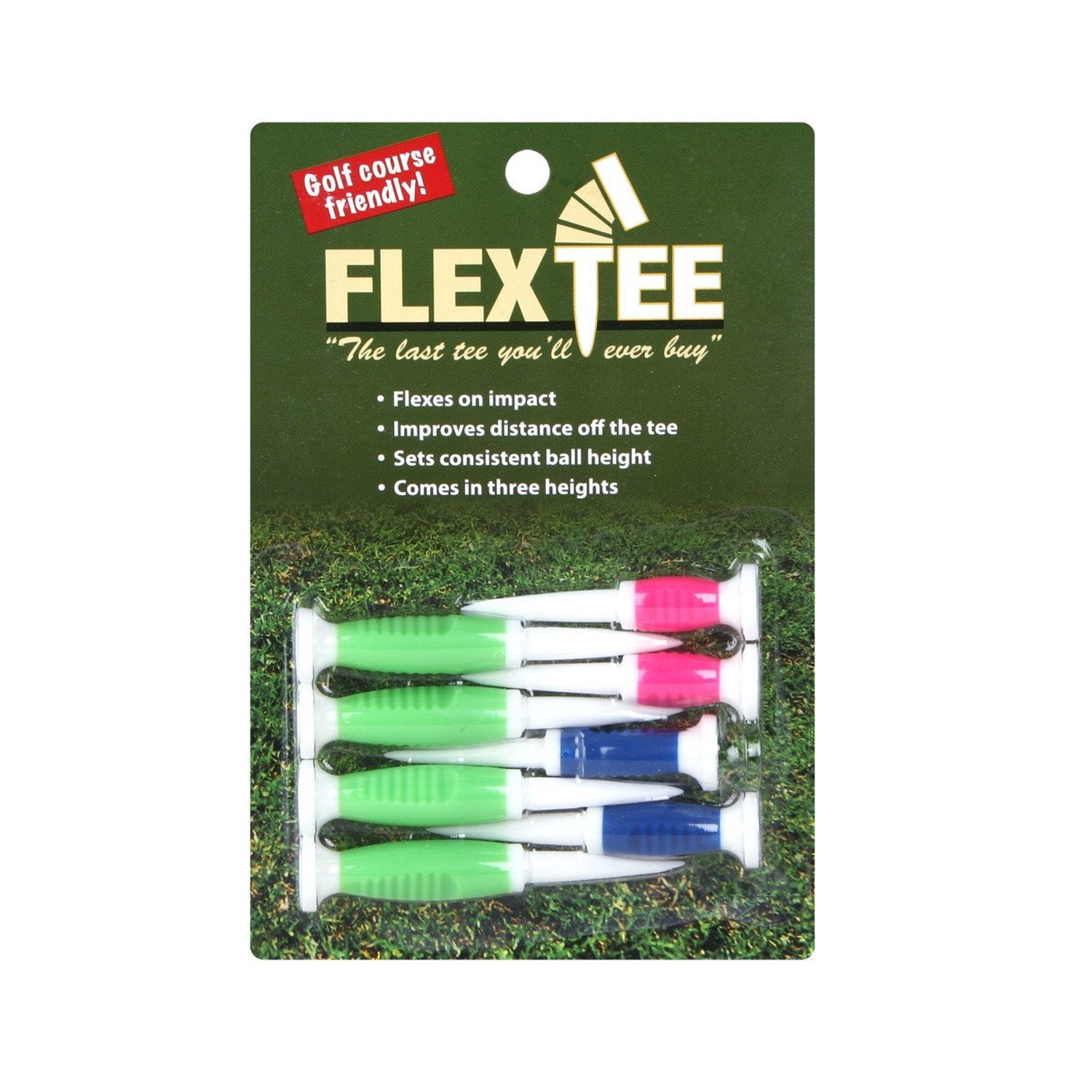 FlexTee Flexible Golf Tees (8 Pack), Virtually Unbreakable, Greater Distance,...