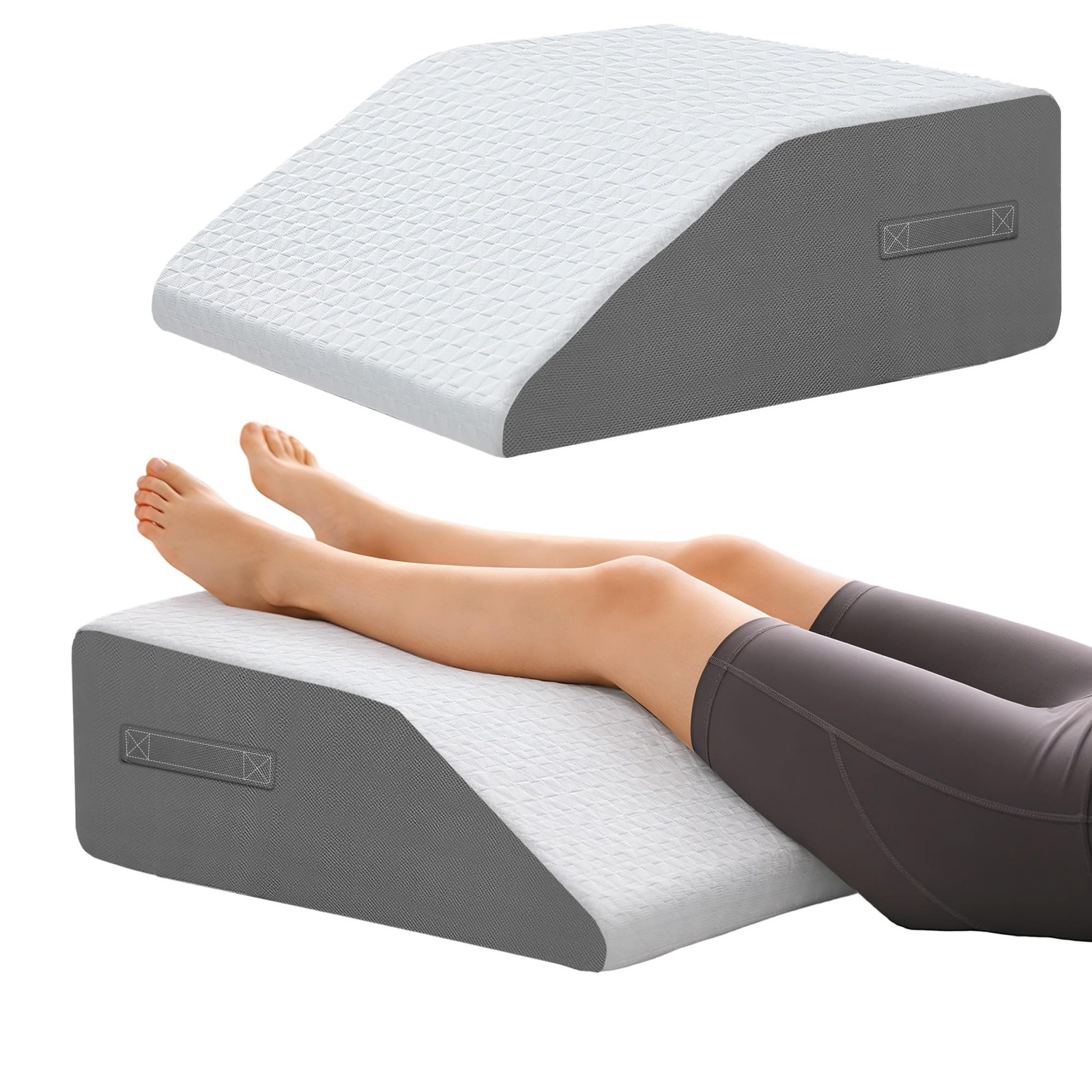 10" Leg Elevation Pillows Memory Foam Leg Support Bed Wedge Pillow Leg Elevat...