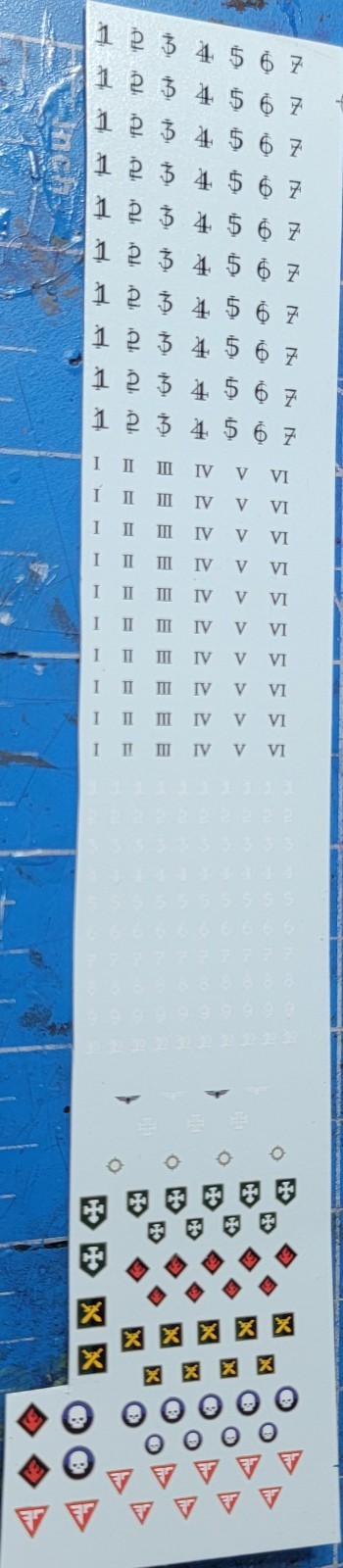 Warhammer 40K Armageddon Numbers Transfer Sheet
