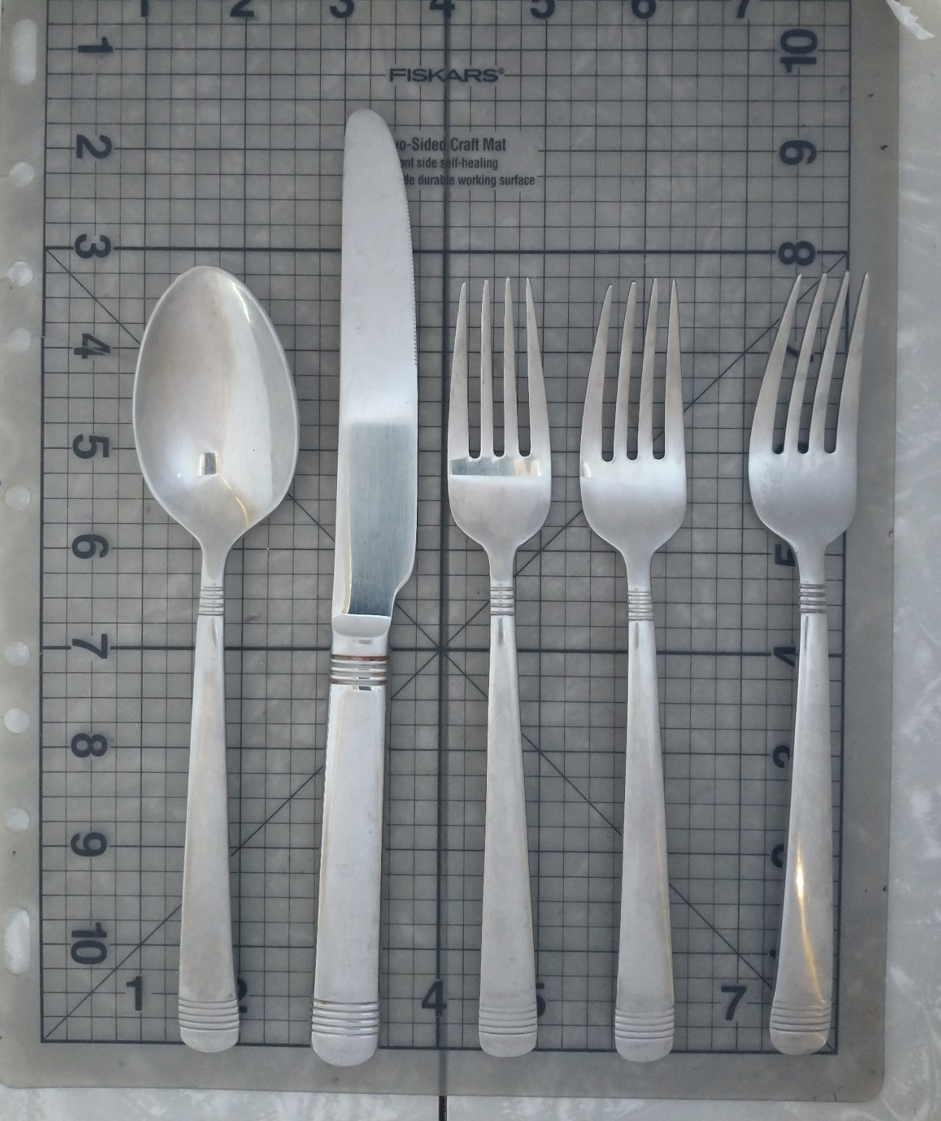 Farberware Equation 18/10 Stainless 3 Place Forks Knife & Spoon Glossy HTF