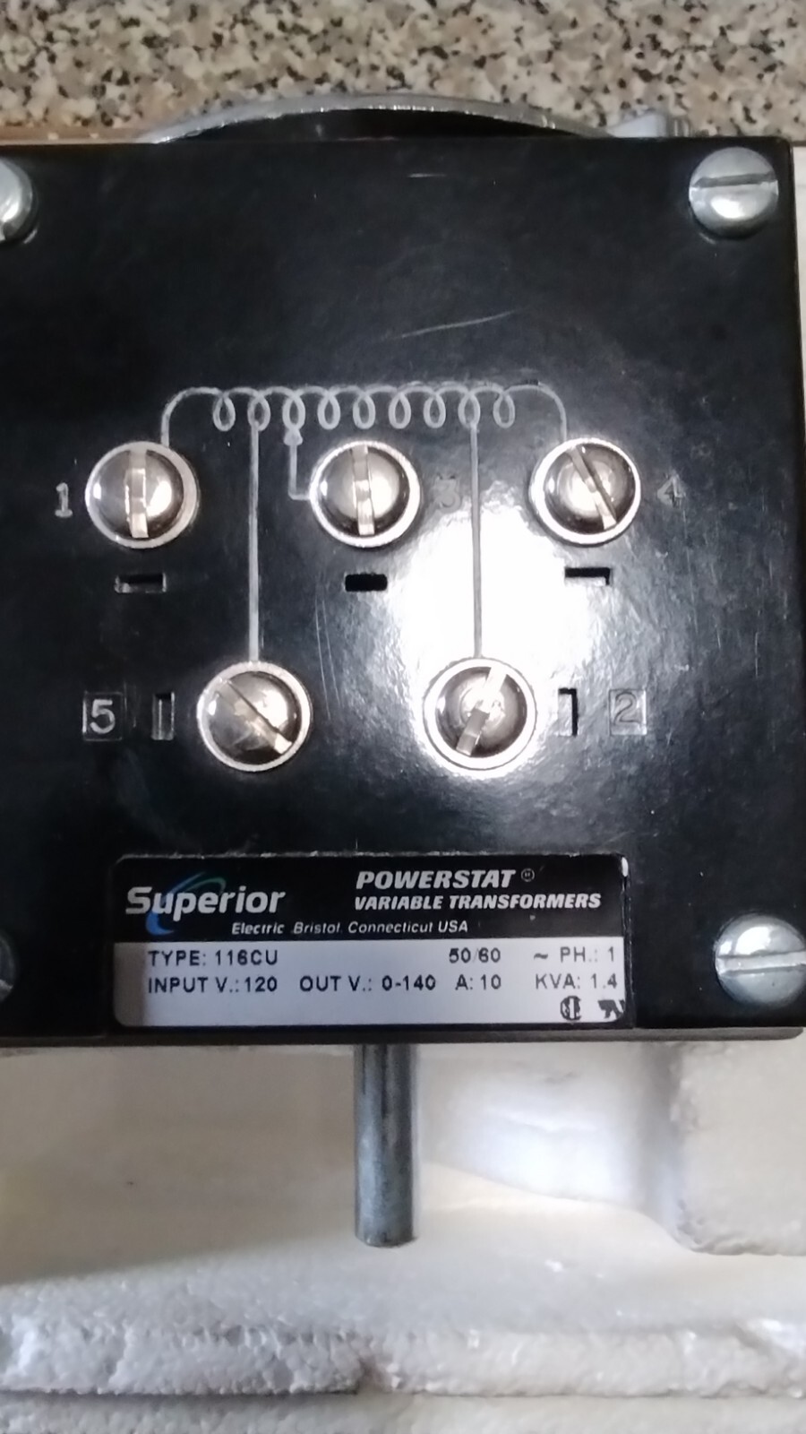 116CU TYPE - WARNER  ELECTRIC POWERSTAT VARIABLE TRANSFORM