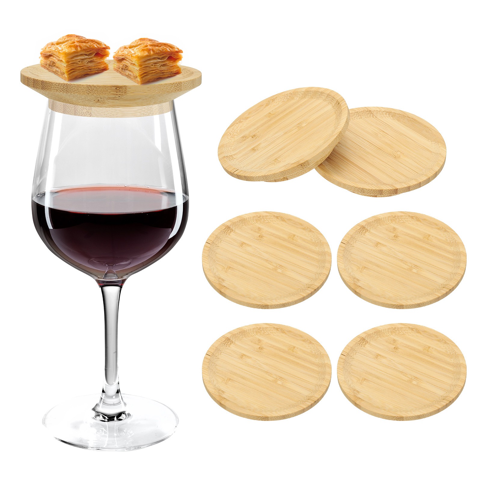 Wine Glass Charcuterie Lids, 4 Inch Wine Glass Covers 6Pcs