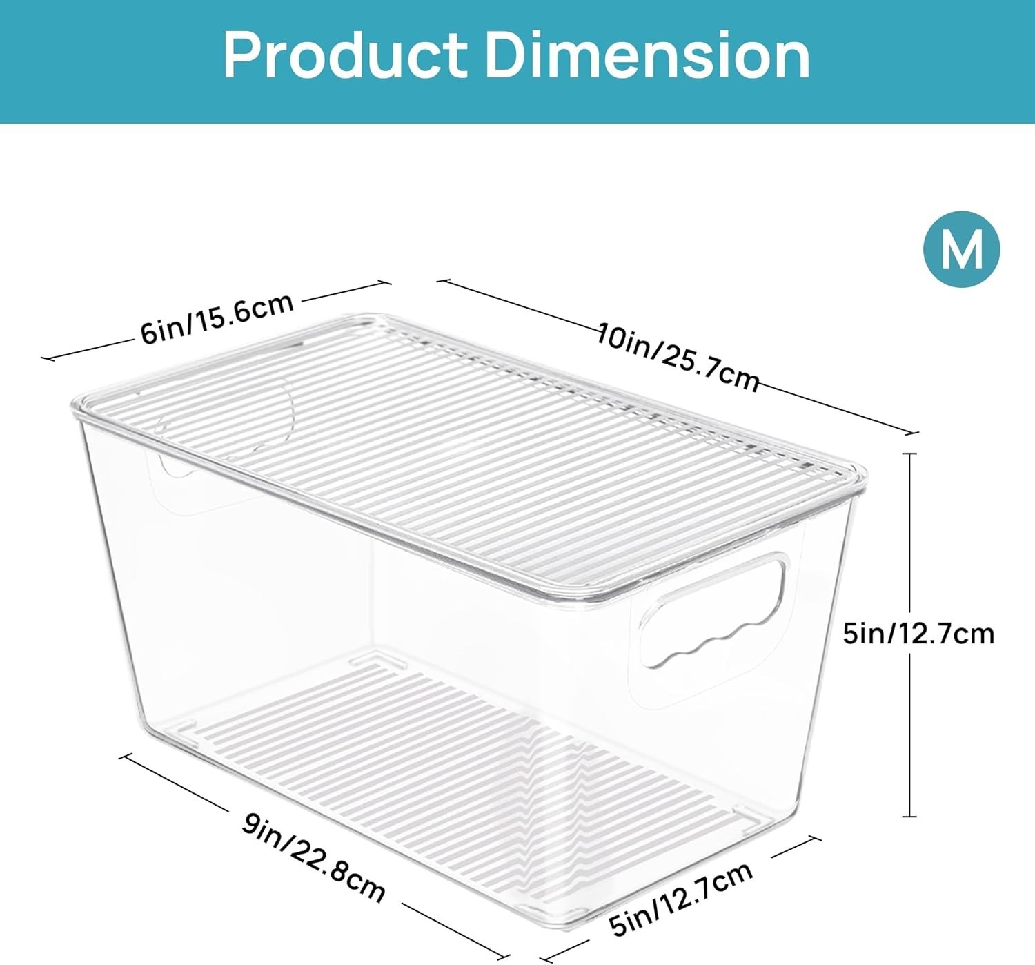 Transparent Medium Storage Bins Set | Stackable, Ideal for Kitchen & Bathroom