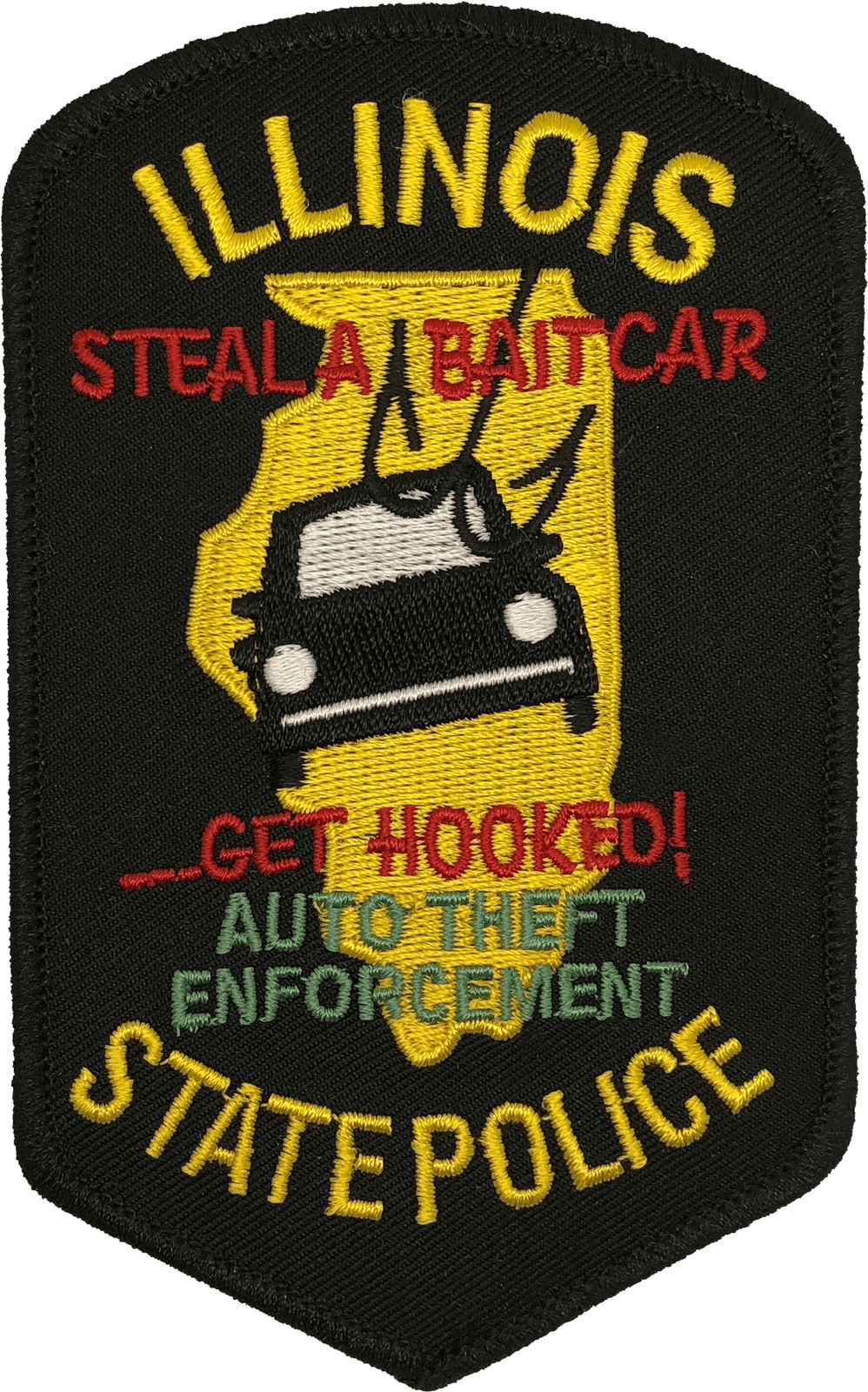 ILLINOIS STATE POLICE SHOULDER PATCH: Auto Theft Enforcement with Non-Metalli...