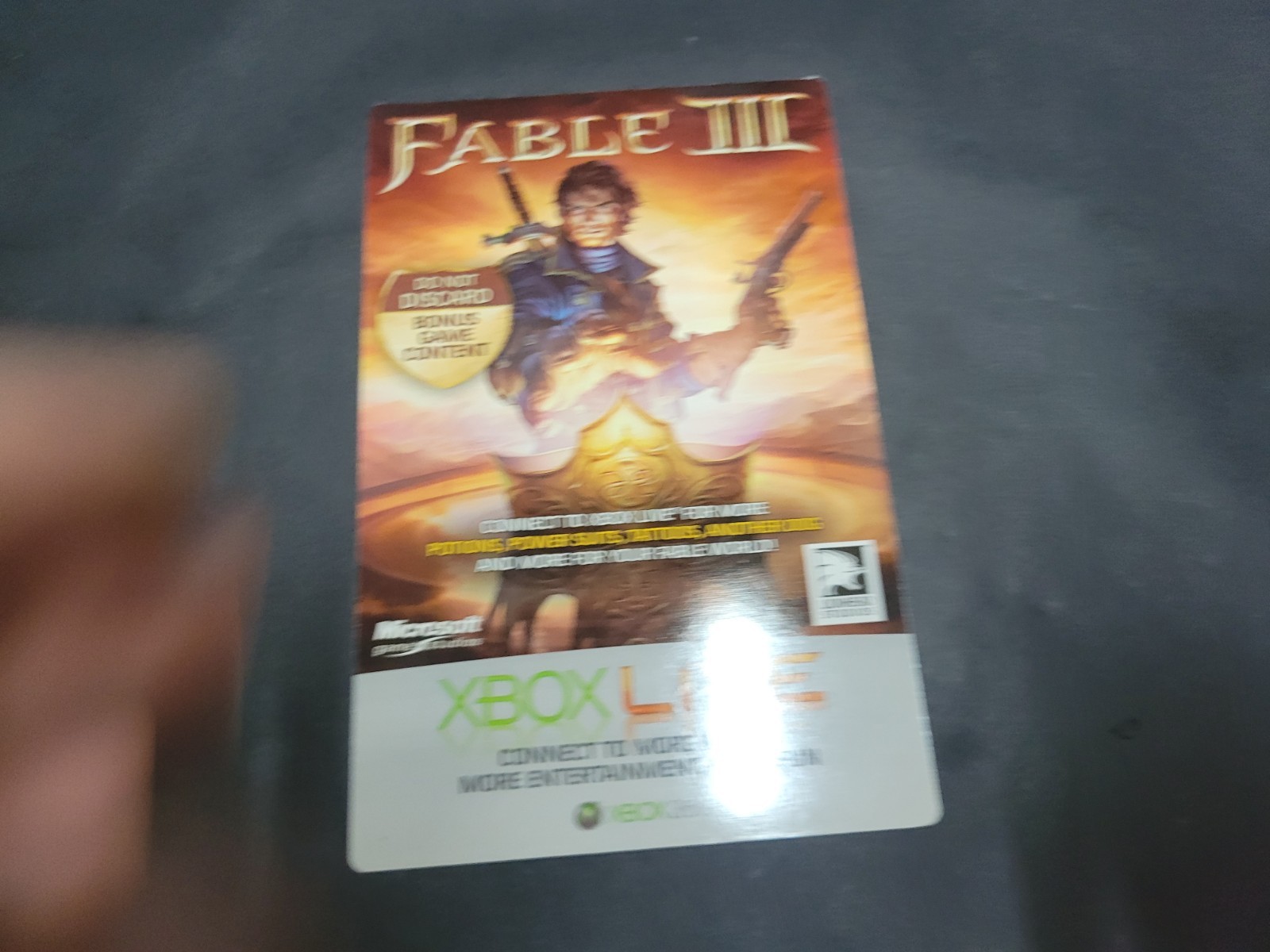 Fable III 3 Bonus Game Content Card Code Brand New Unused Xbox 360 New