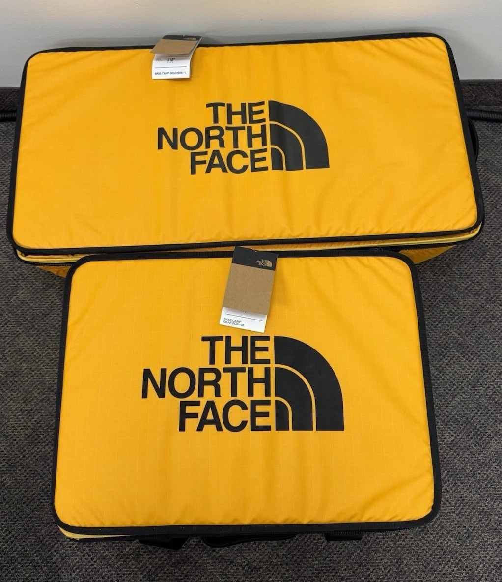The North Face Base Camp Gear Box PAIR- Large With Medium -Summit Gold SET