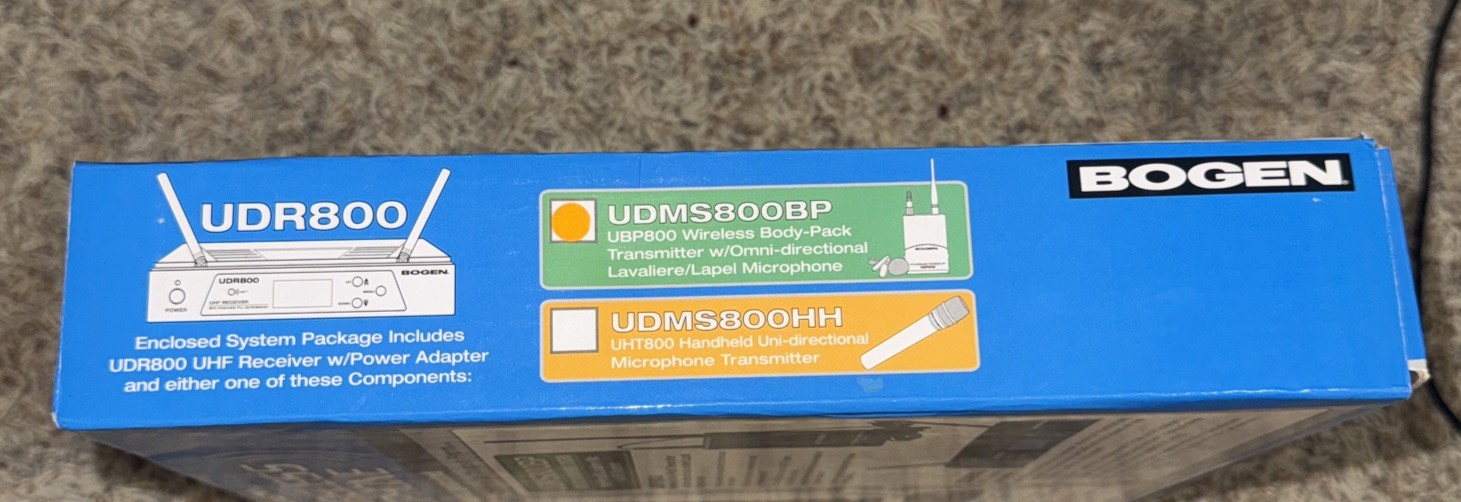 Wireless Microphone -Bogen 800 channel UHF Pll synthesized wireless system