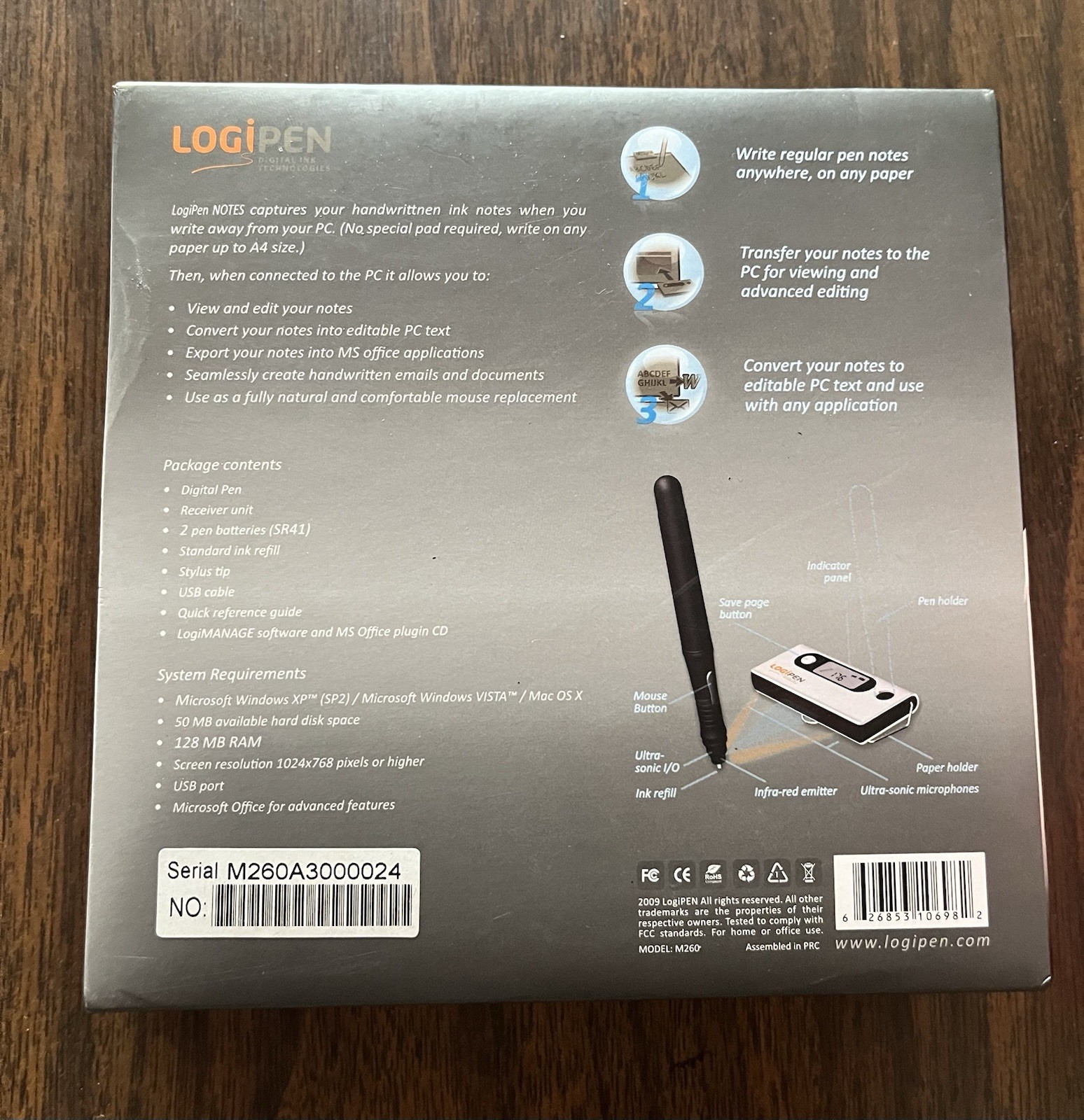 Logipen Notes - M260 Digital Pen Input Device - New In Box Unopened