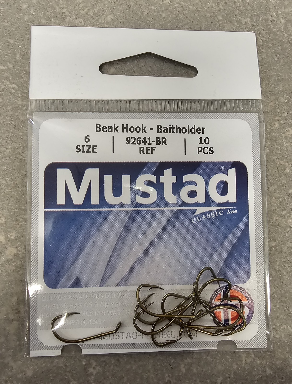 MUSTAD 92641-BR BAITHOLDER FISHING HOOKS ASSORTED SIZES
