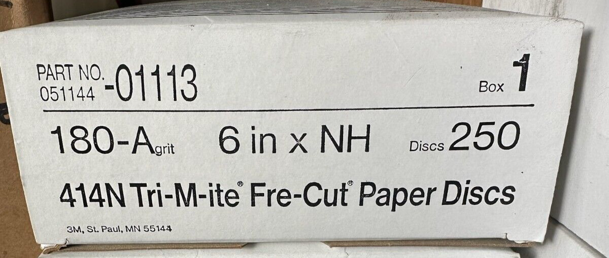 NEW 3M 414 N Tri-M-Ite Fre-Cut Paper Discs 6" x NH 051144-01113 LOT OF 250