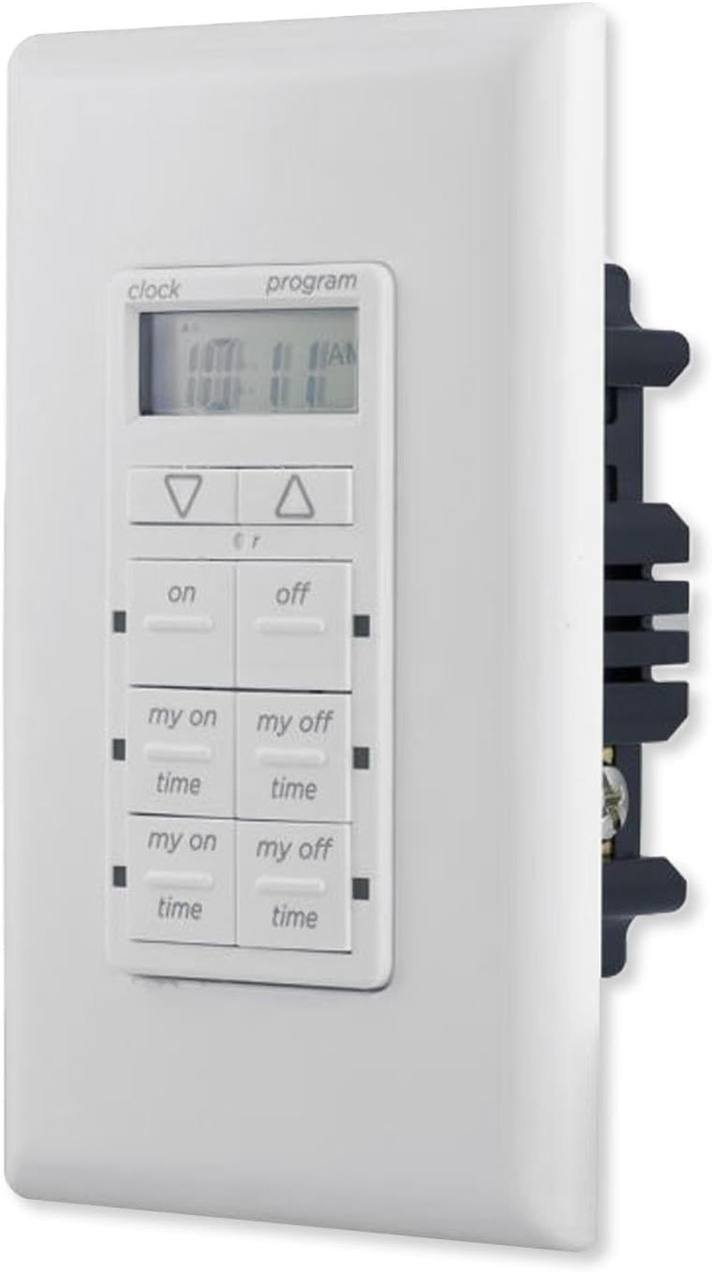 In-Wall Digital Timer, 4 Programmable On/Off Buttons, 2 Easy On/Off Buttons, 24