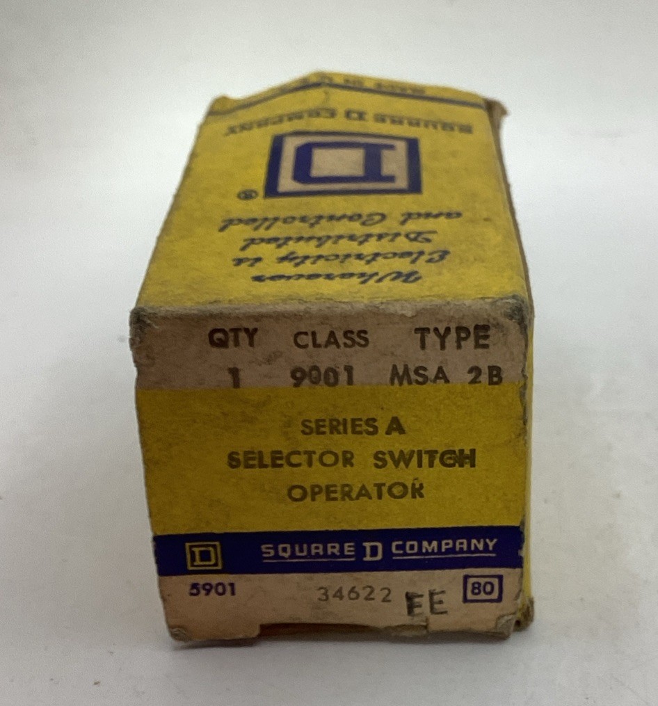 NOB SquareD Class 9001 Type MSA 2B Series A Selector Switch Operator 9001-MSA-2B