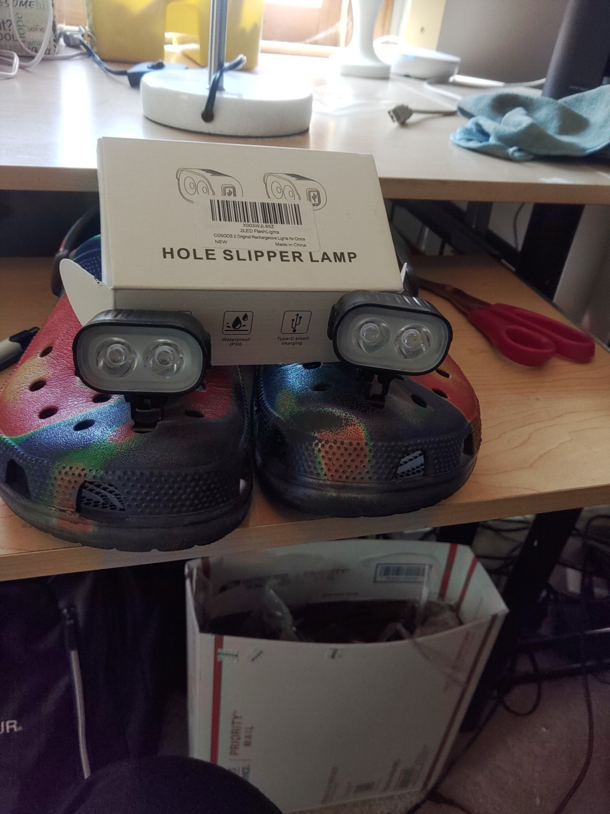 Shoes Lights Clip OnCrocs Slides LED Rechargeable Hats Clip On Light Adjustable