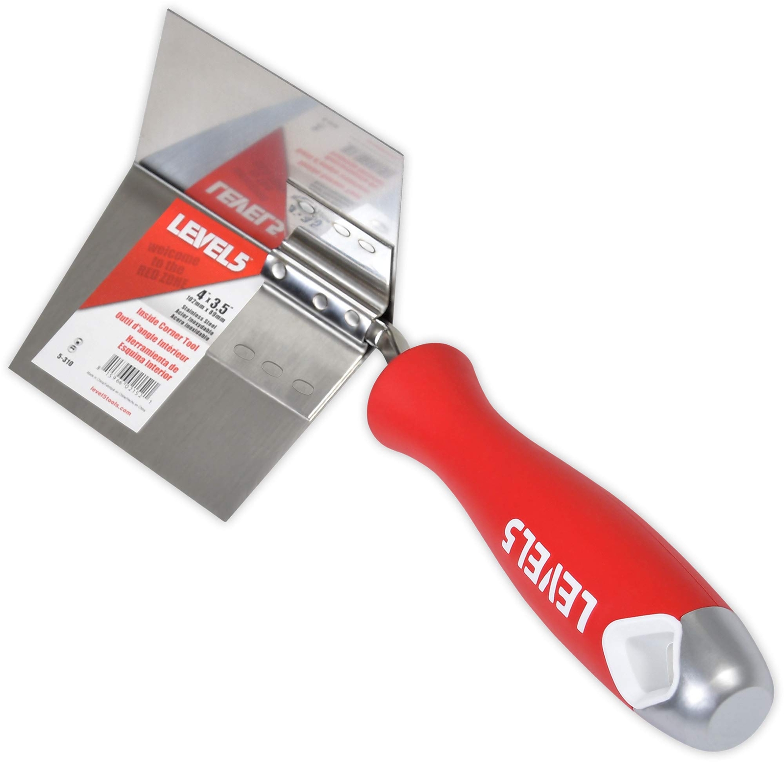 Inside Corner Drywall Knife 4x3.5-Inch Pro-Grade with Metal Hammer End