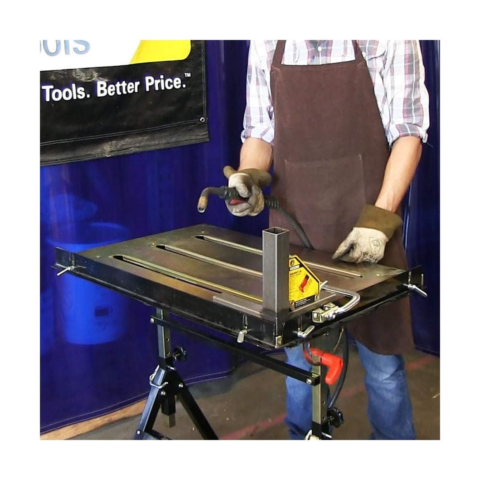 Steel Welding Table, 1.1″ (28mm) Tabletop Slots, Adjustable Angle & Height