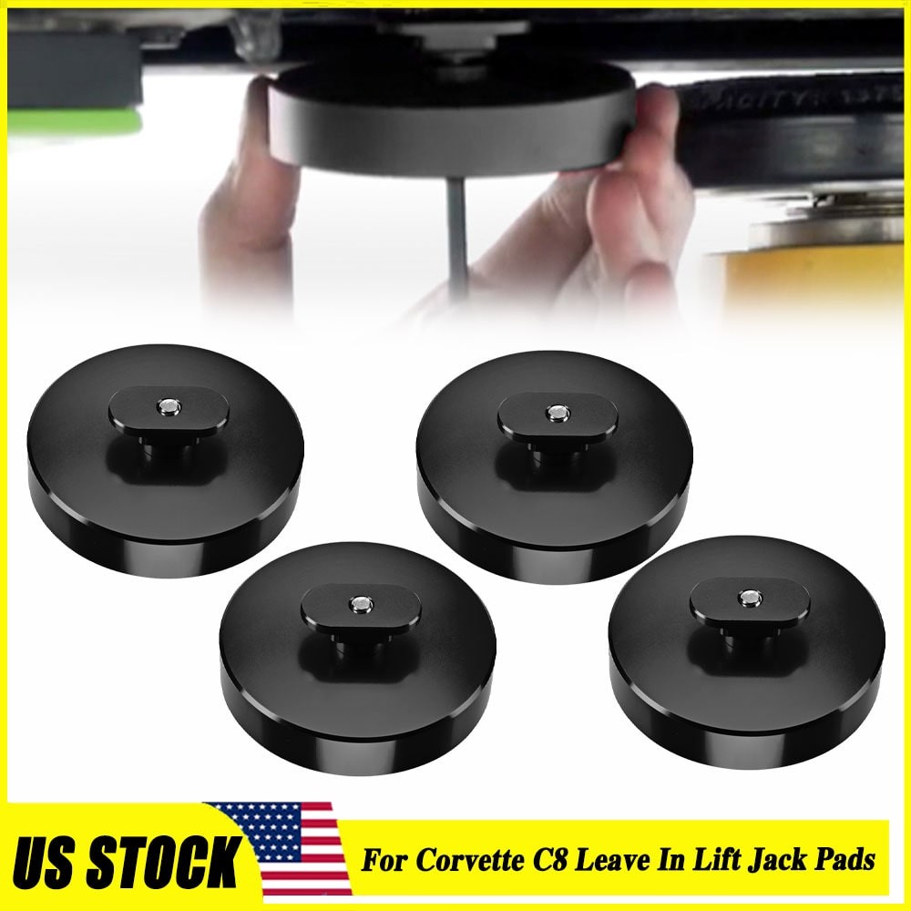 For Chevy for Corvette C8 20-23 Black CNC Leave In Lift Jack Pads Jacking Pucks