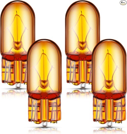 2827NATB 2825 Bulb 12V 5W W2.1 x 9.5D Base Natural Amber Parking  Color: Amber
