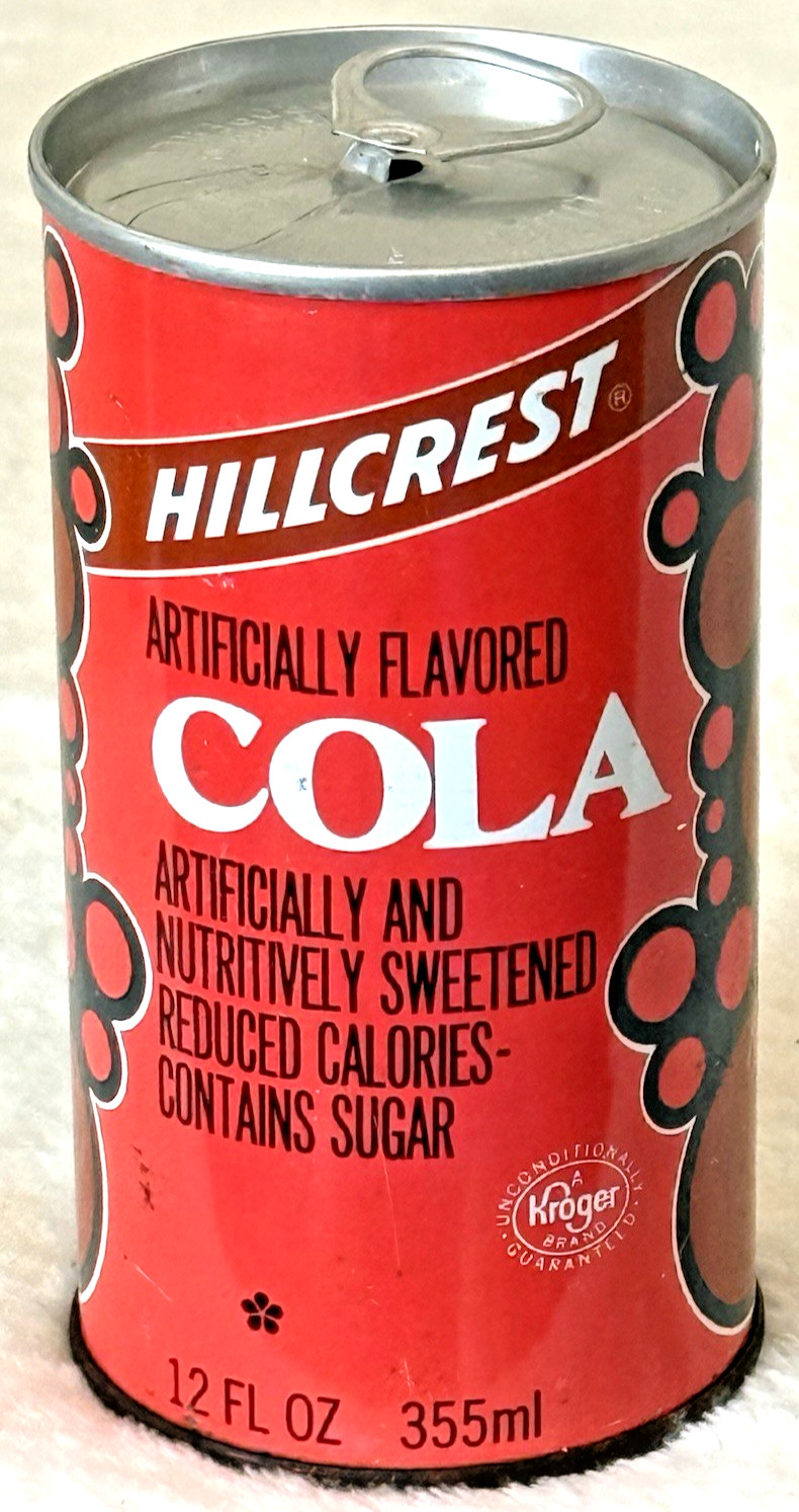 1970’s “Rare” Hillcrest-Cola-Cincinnati, Ohio-12 oz-Steel “Bubble” Soda-Pop Can