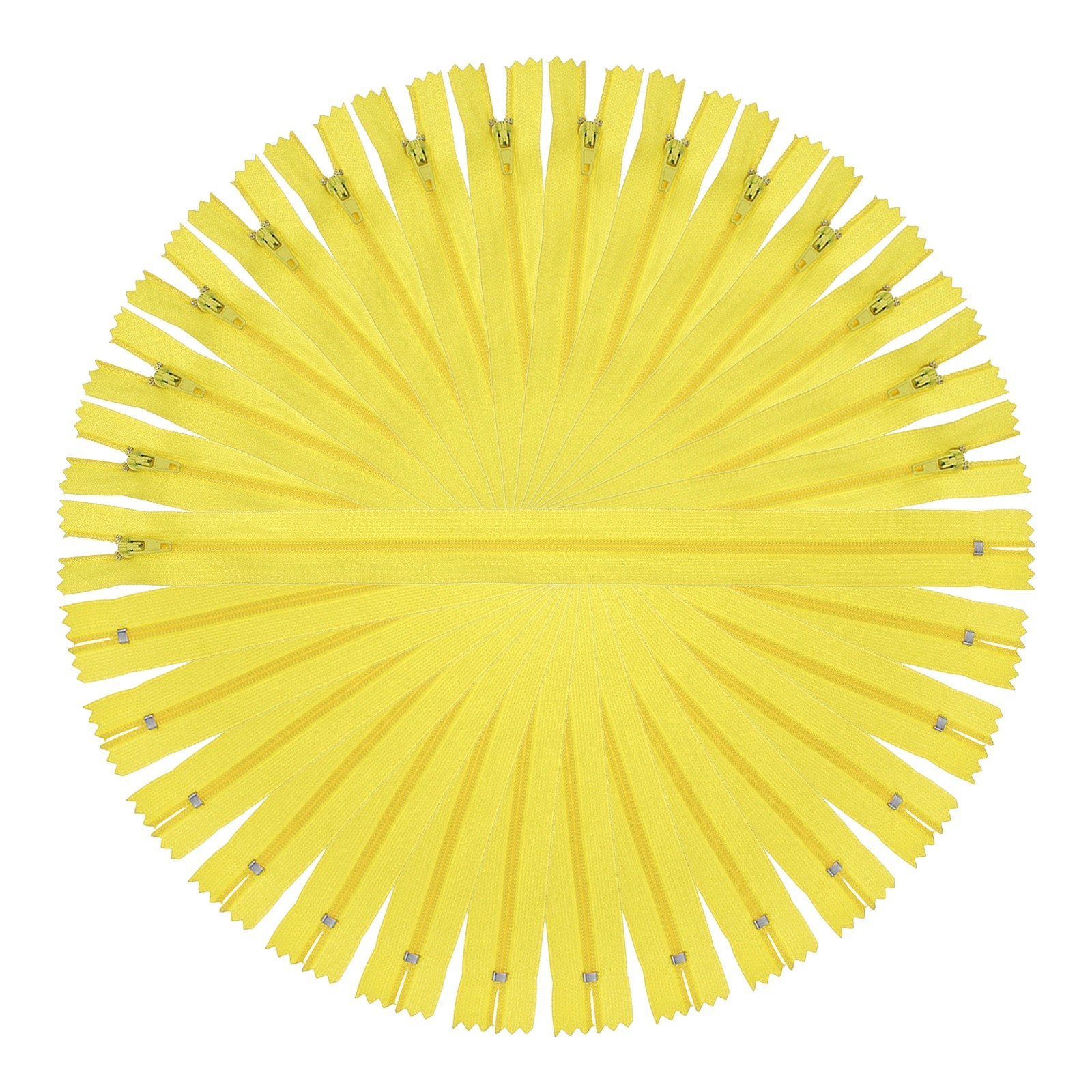 13 Inch Nylon Coil Zippers, #3 Light Yellow Sewing Zippers,Pack of 15
