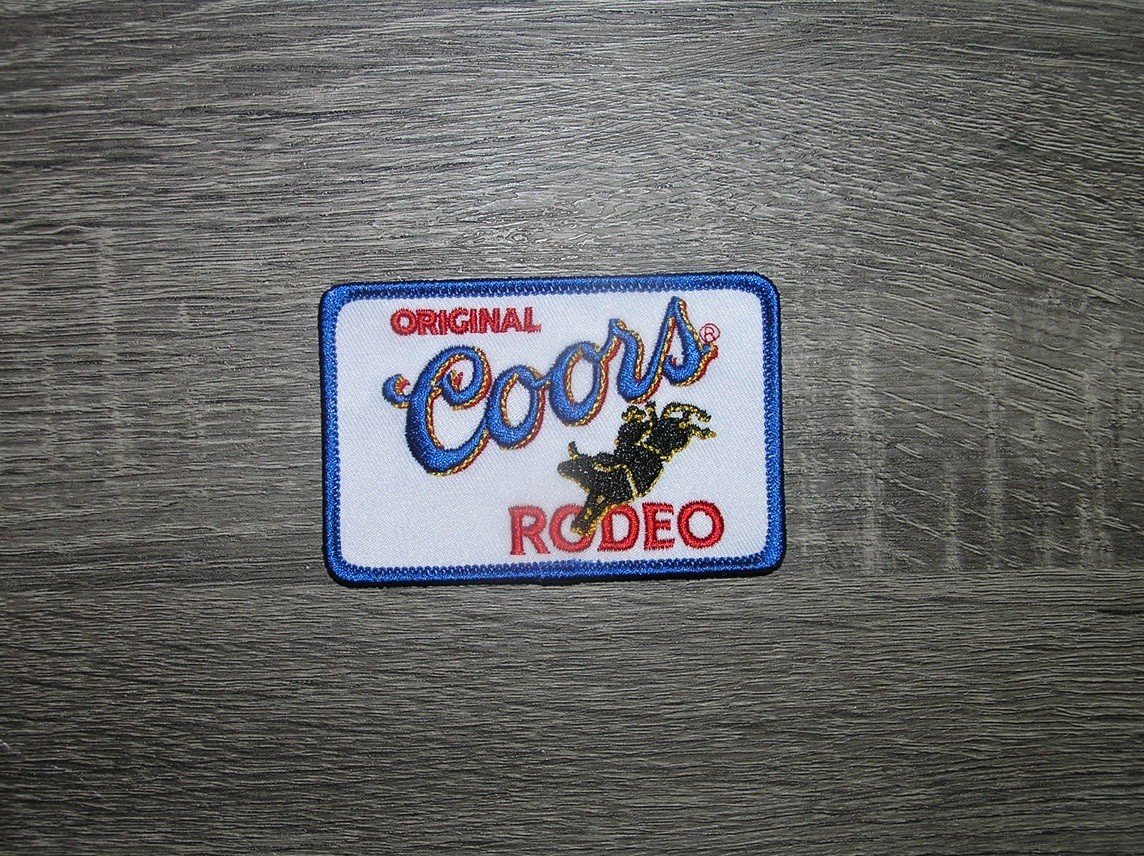 Coors & Cattle Rodeo Blue/White/Red Embroidered Iron On Patch  3.5" x 2.25"