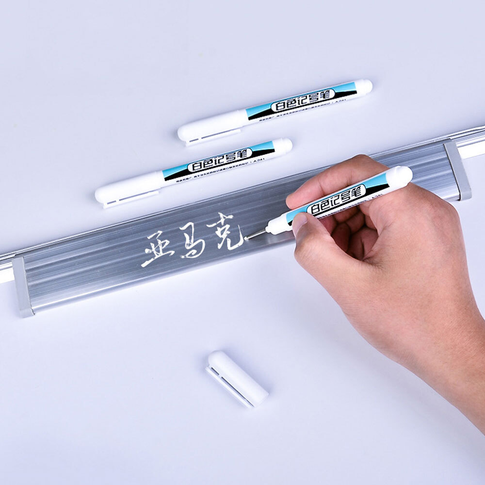 3Pcs 0.7mm White Permanent Paint Marker Pen for Rock Wood Plastic Glass Metal