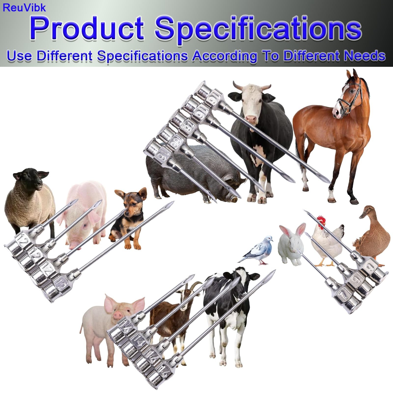 10pcs/box Veterinary Pins Cattle Pins Suitable Poultry Pet Sampling Animals Use