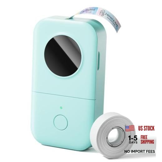 Green D30 Bluetooth Label Maker - 1 Label Tape - Portable Design