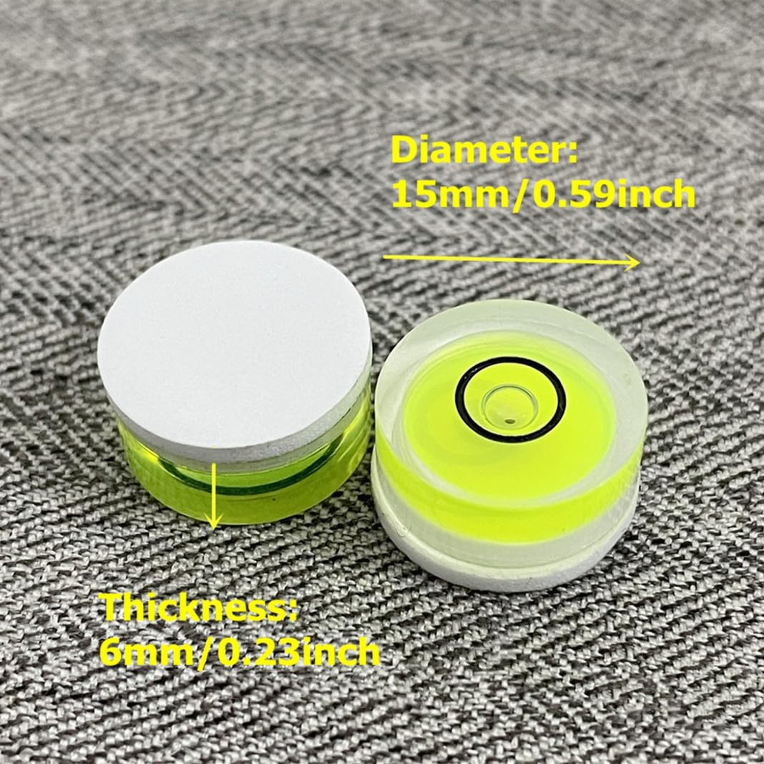 5Pcs Small Circular Bubble Levels with Double Sided Adhesive Bottom Mini Litt...