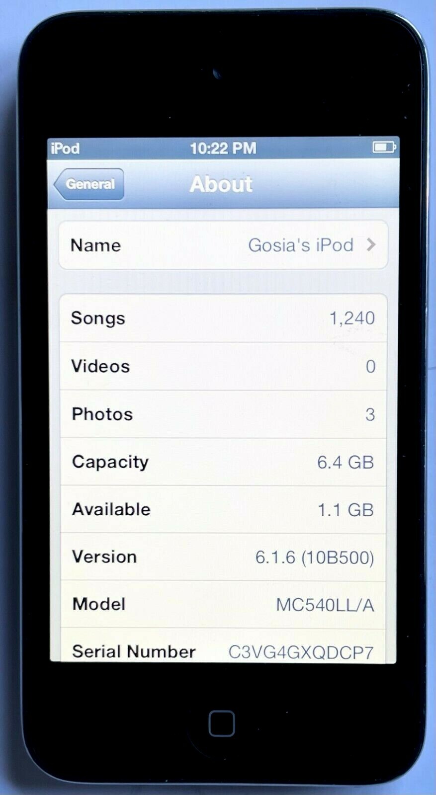 APPLE A1367 iPOD TOUCH 8GB SILVER 4th GENERATION MEDIA PLAYER ~ WORKING