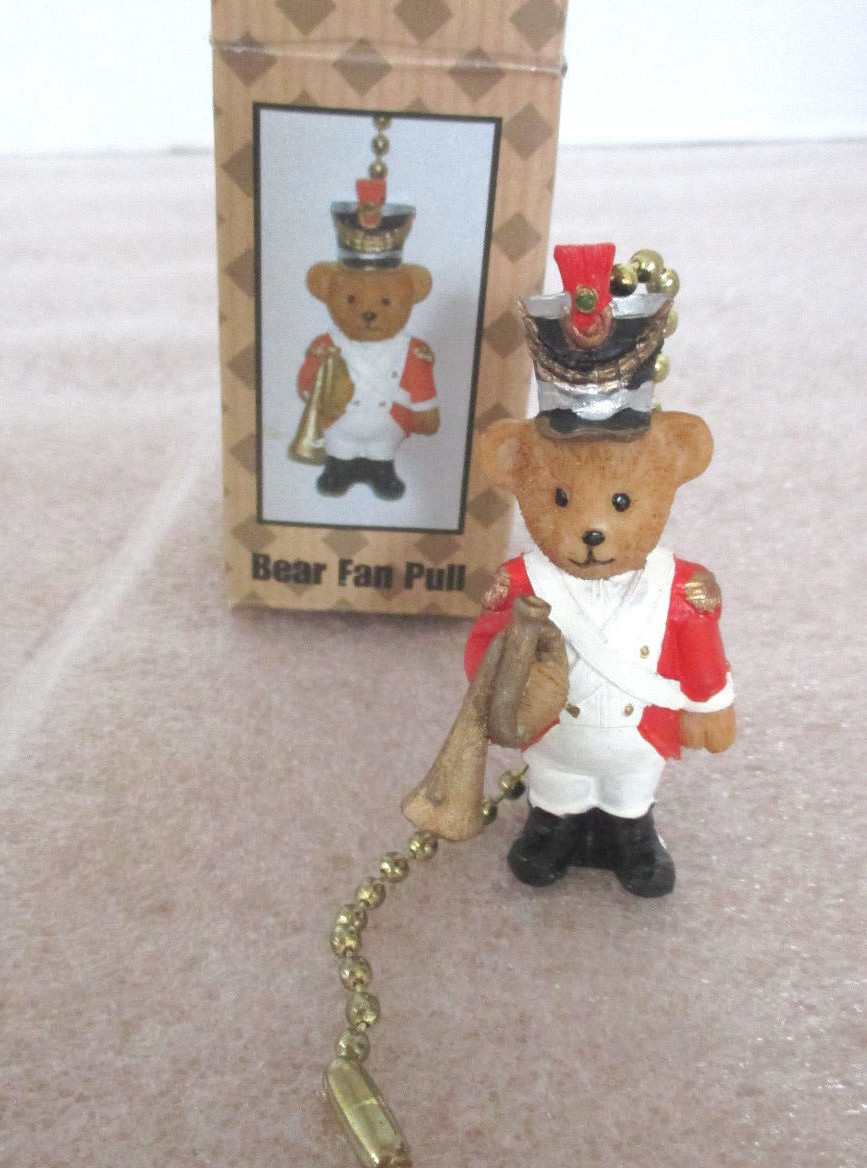 SOLDIER TEDDY BEAR Ceiling Fan or Lamp/Light PULL~New In Box