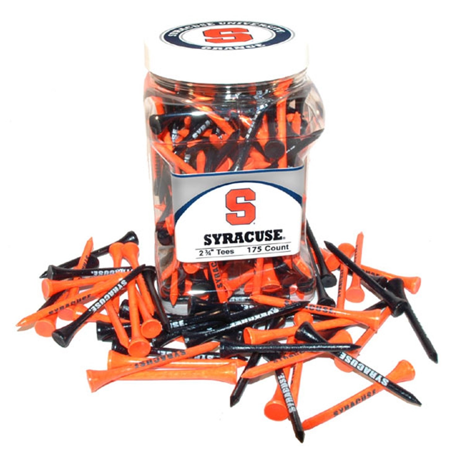Team Golf Ncaa Syracuse Orange Jar Of 175 Golf Tees 2-3/4 Golf Tees 175 Pack