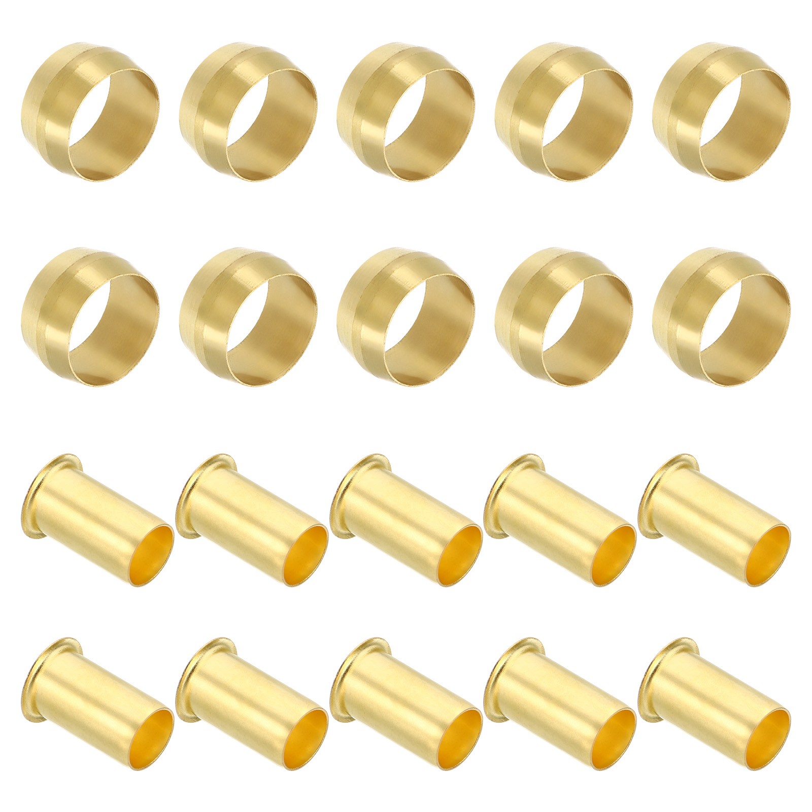 40 Pcs Brass Compression Sleeves Ferrules for 1/2 Inch OD Hose Tube