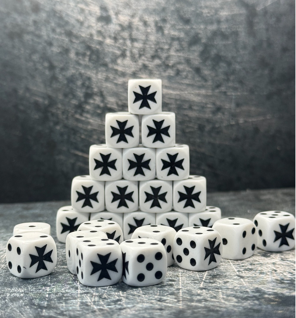 Templars 25x  12mm Custom Inspired Dice, ideal for Tabletop Games