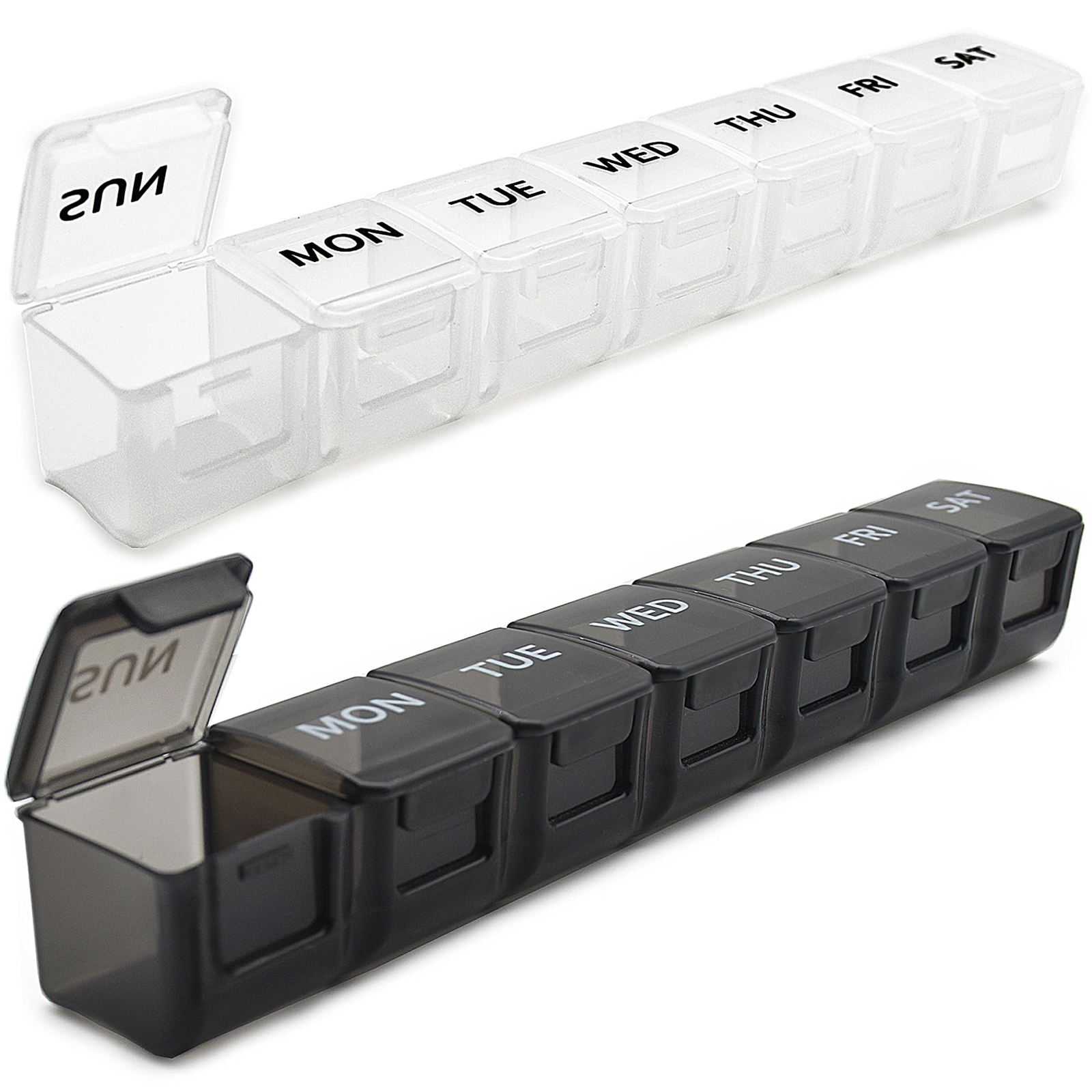 2 Pack Weekly Pill Organizer Large Daily Pill Box 7 Day Pill Containers