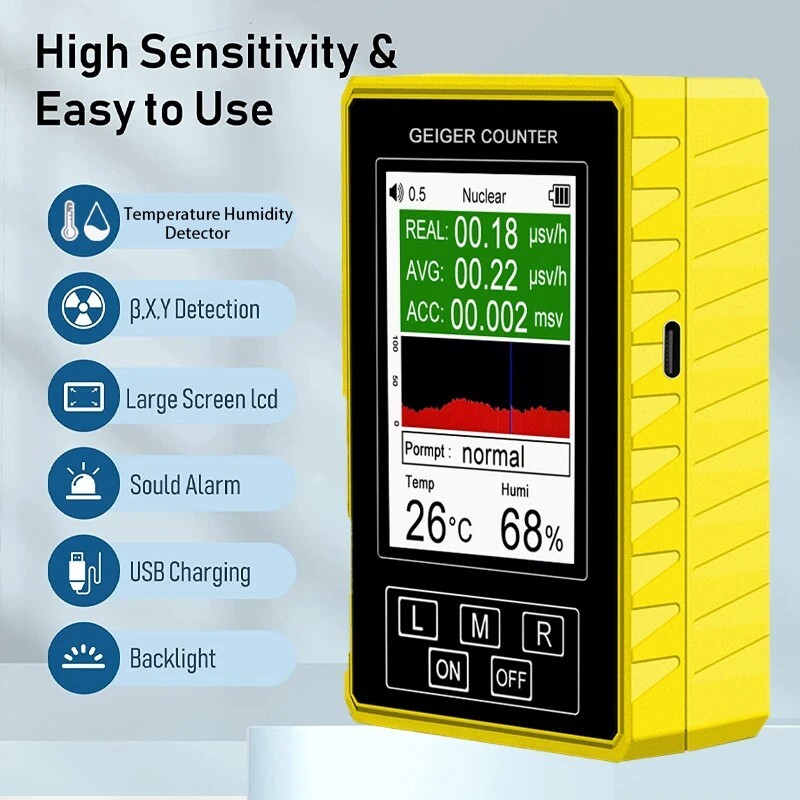 BR-9C-XR-3 Pro 2-in-1 Handheld EMF & Nuclear Radiation Detector with Digital