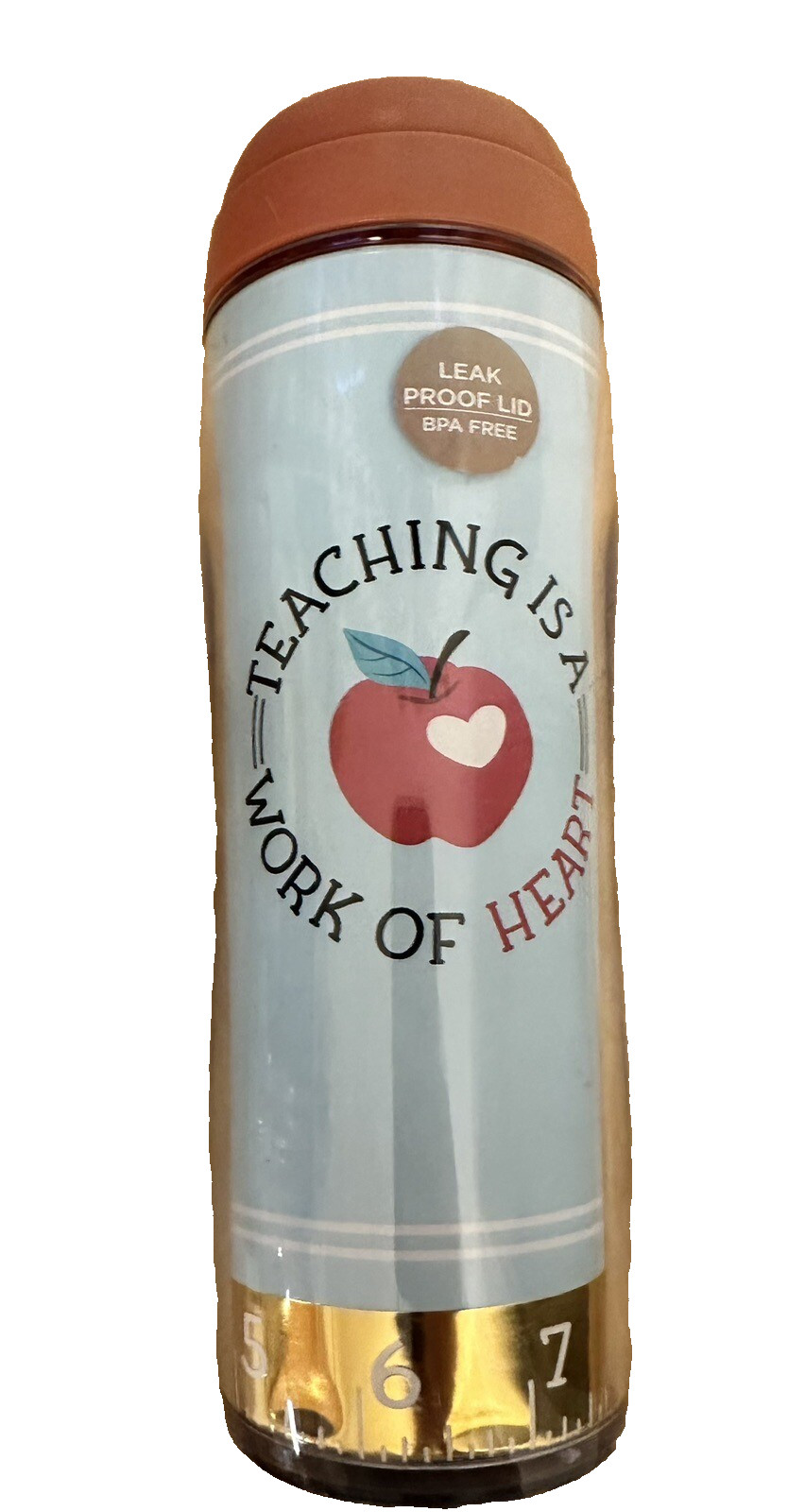 Kohl's "Teaching is a Work of Heart" Water Bottle Thermal Insulated 16oz New