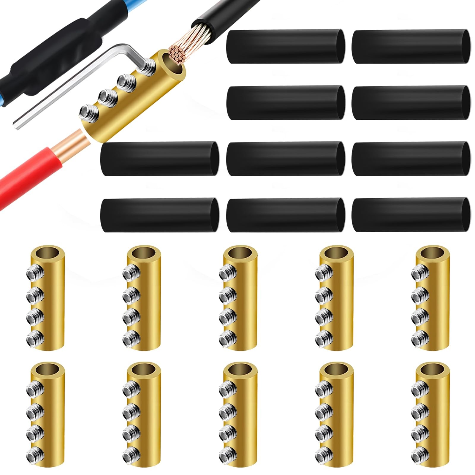 10Pcs 610 AWG 6 8 10 Gauge Wire Connector Nut Kit,80Amp Screw Quick Terminal ...