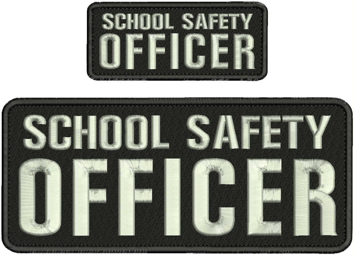 Collectible 2 Embroidery Patch ''School S O '' 4x10 and 2x5 Silver On Black
