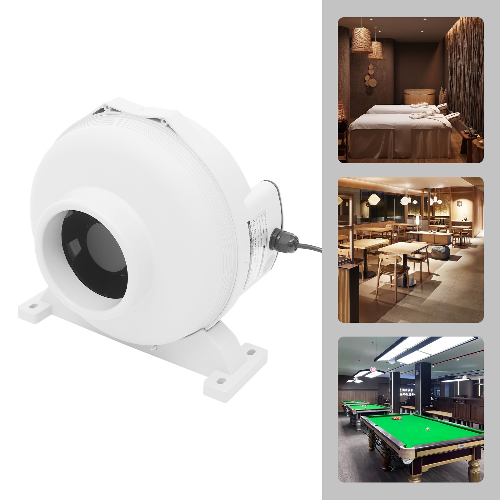 6" 418CFM IP67 Waterproof Inline Duct Fan, Low Noise Ventilation Equipment