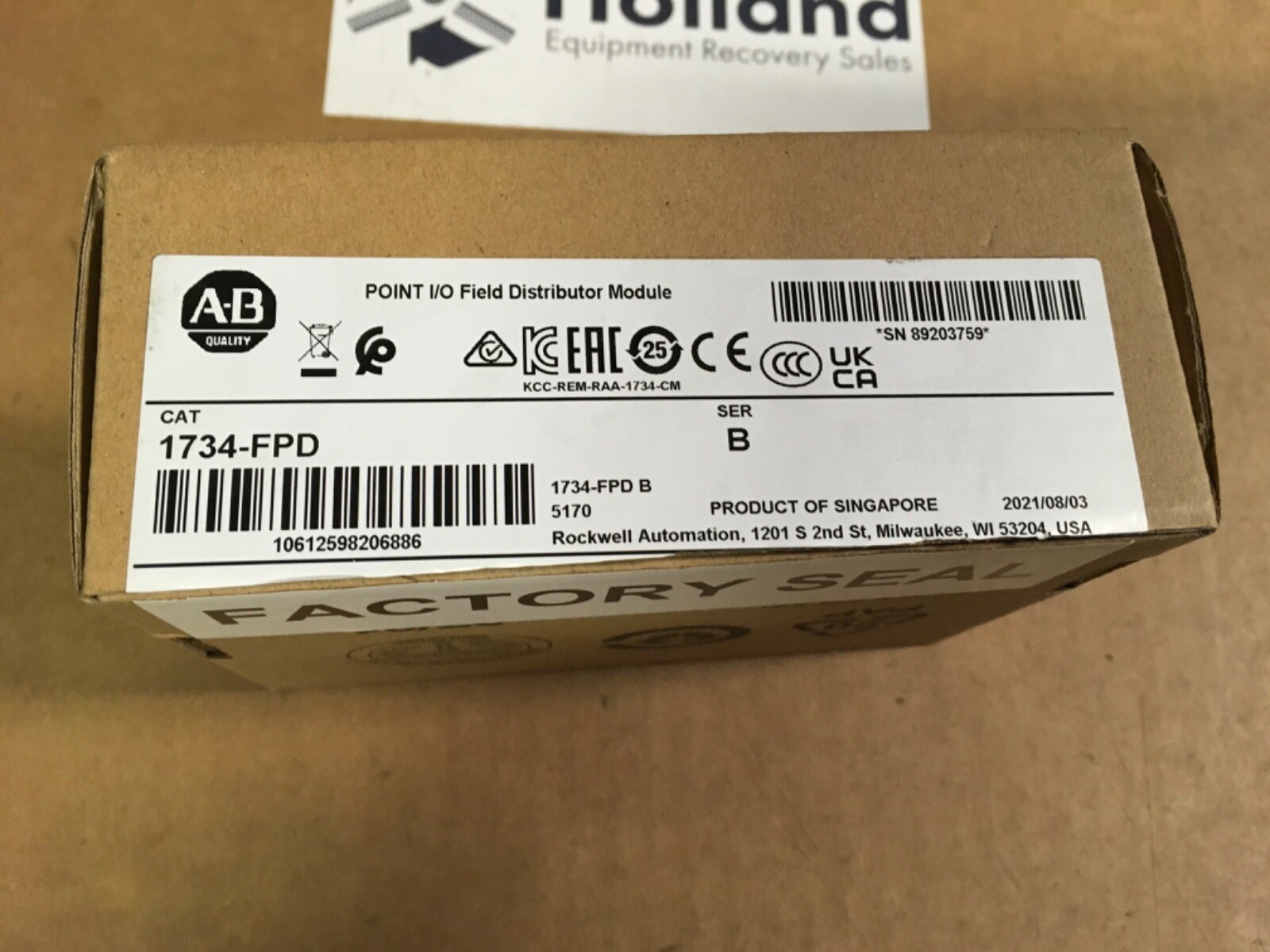 Allen Bradley, Point I/O Field Distribution Module, 1735-FPD, NOS, KP-463
