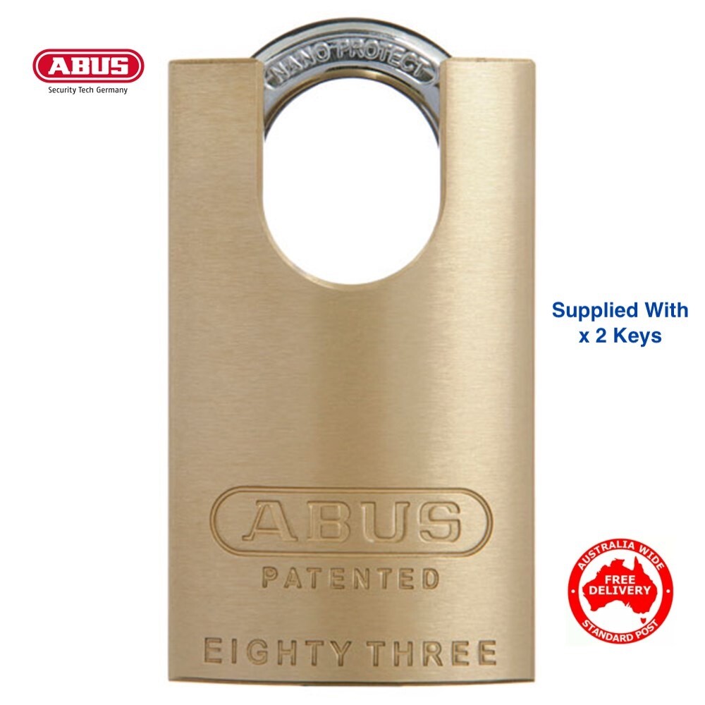 ABUS Keyed Alike Padlocks 83CS45 Padlock-Brass,Closed Shackle-FREE POSTAGE!