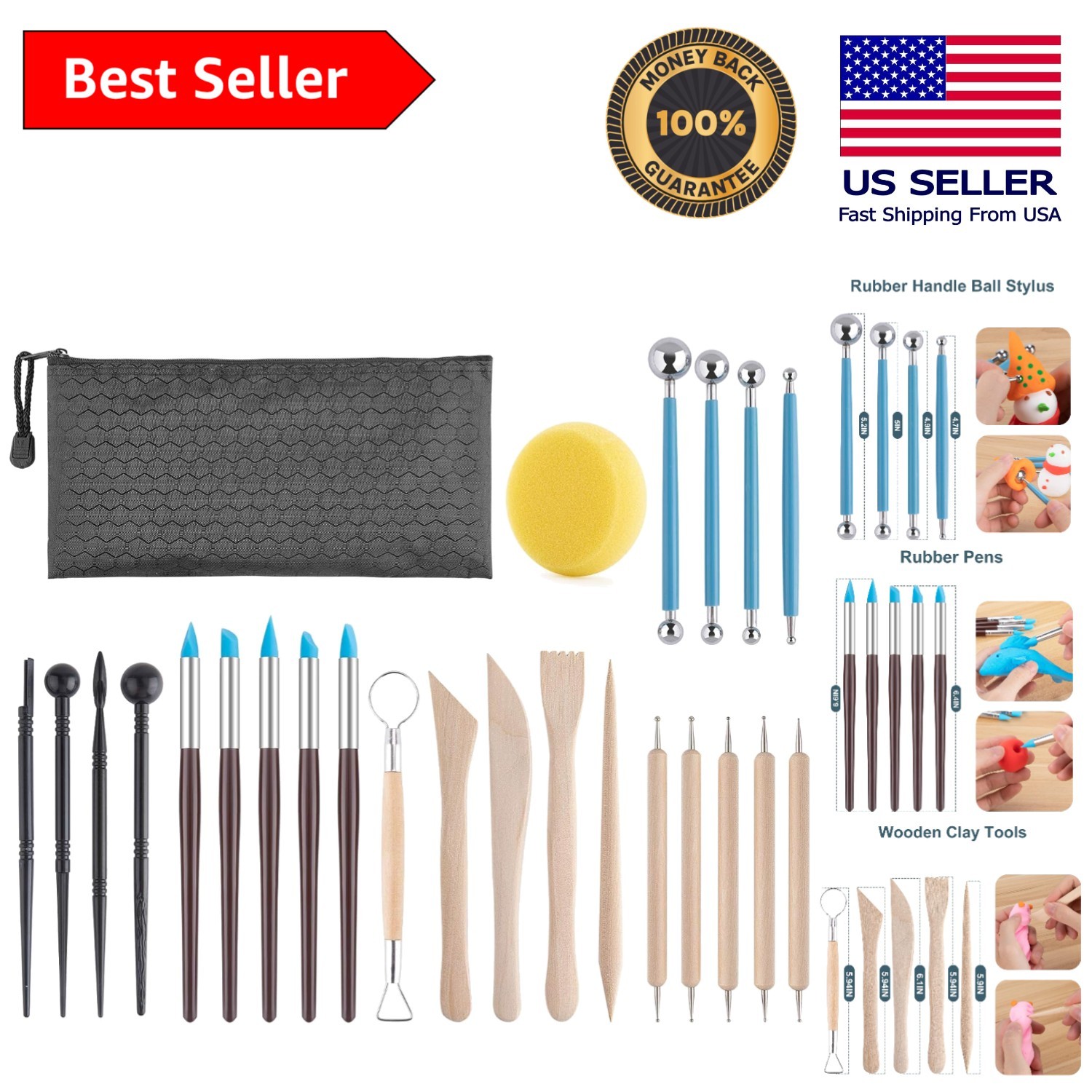 25 Durable Clay Sculpting Tools for Adults: Perfect for Creative Pottery Crafts