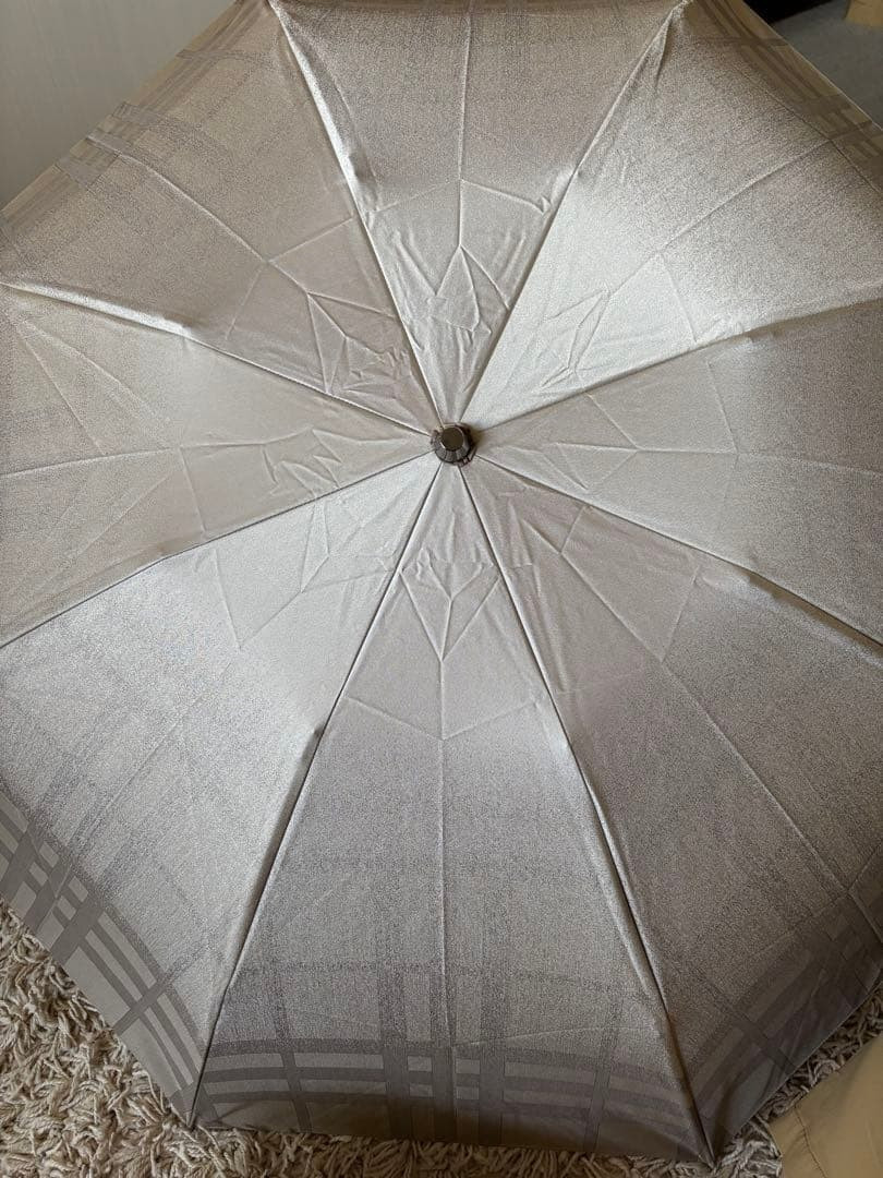 BURBERRY Folding Umbrella Check pattern Glitter Finish New Without Tag Authentic