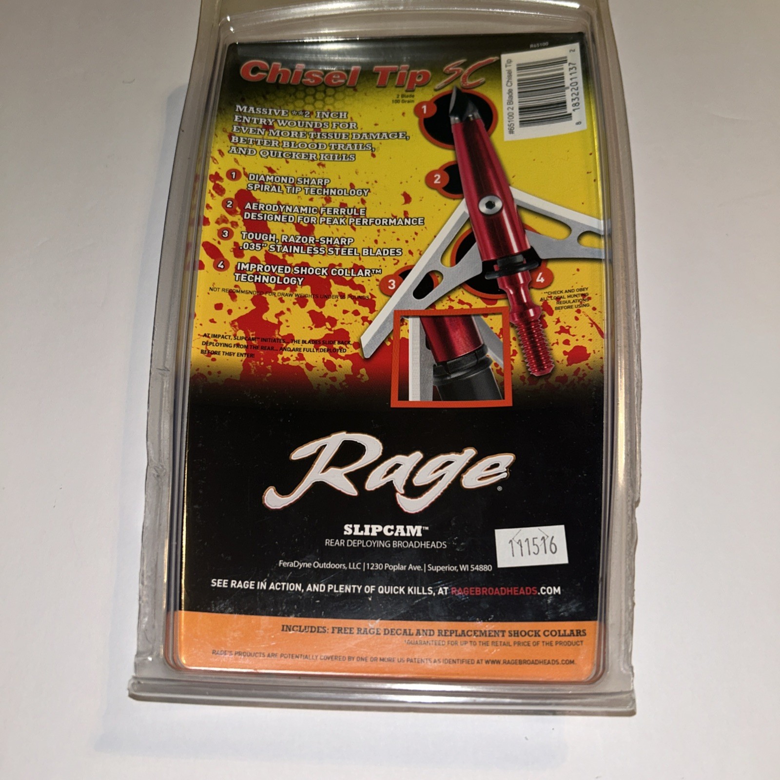 NEW Rage 3-Blade Chisel Tip SC, 3-Pack