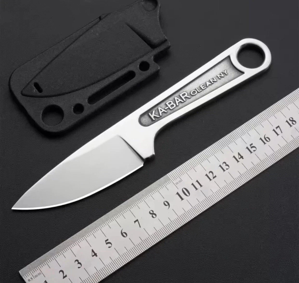 Ka-Bar Wrench Fixed Knife  3" Blade 425 Carbon Steel One Piece. Free Shipping.