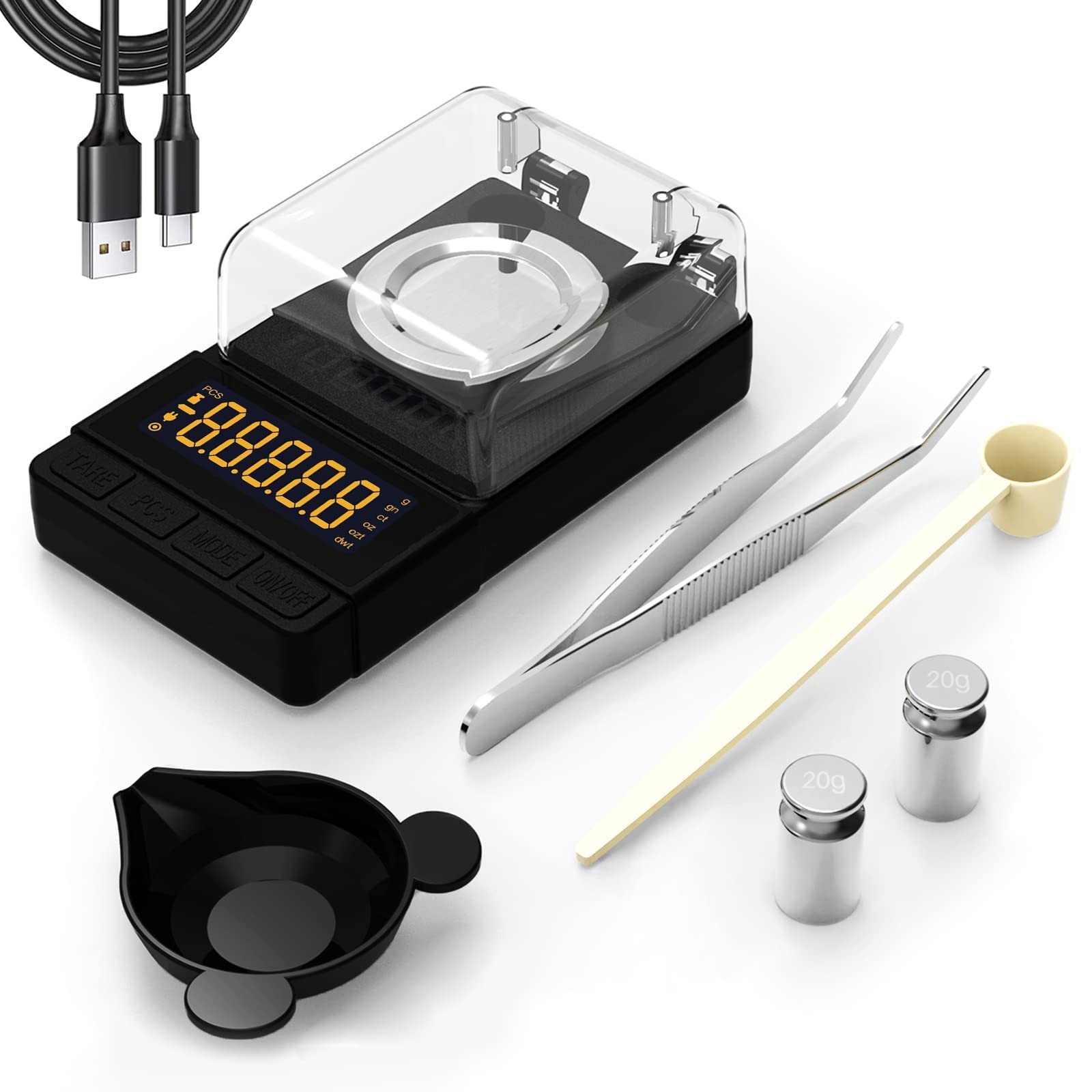 MAXUS Digital Milligram Scale 50g/0.001g, 3.3 x 4.5 x 1.5 inches, Black