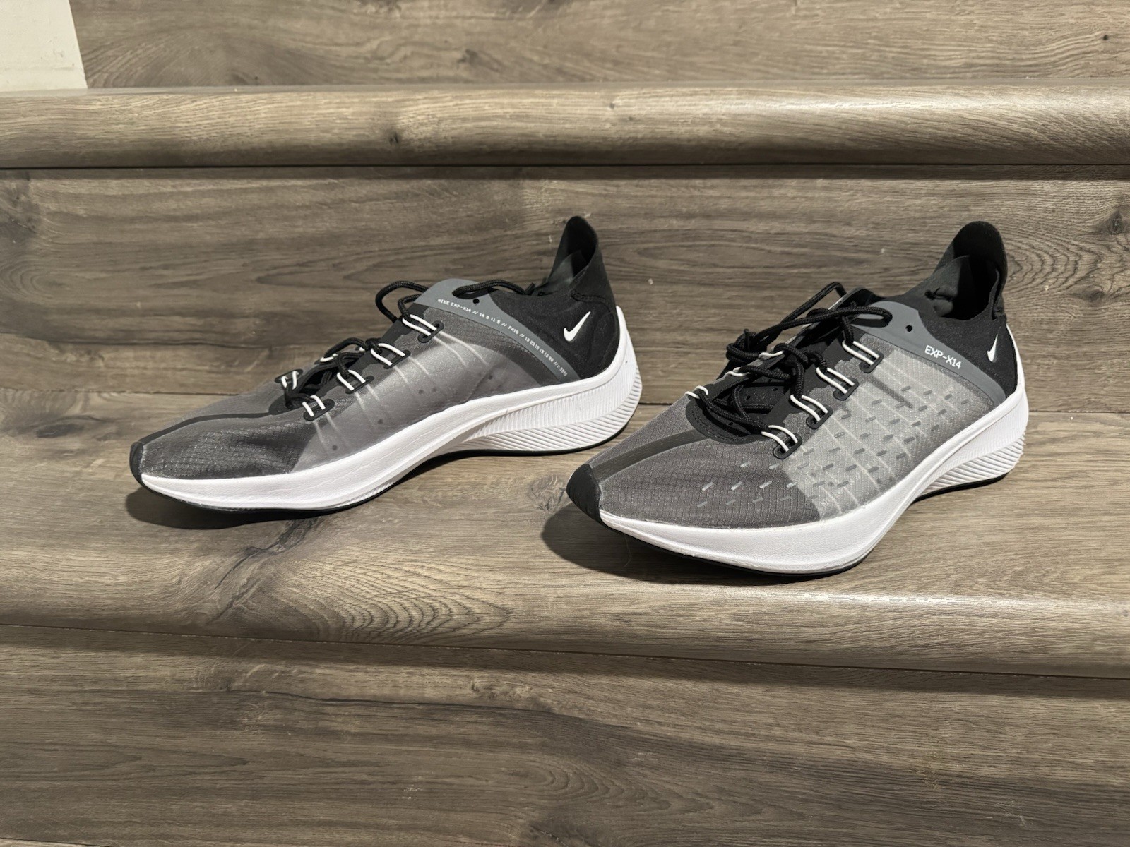 Nike EXP-X14 Men's Running Shoes Black Gray White Breathable Lightweight US 9
