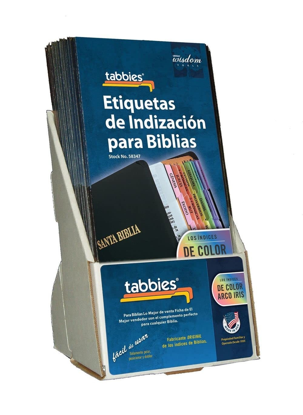 Tabbies Spanish Rainbow Catholic Bible Tabs 20 Packs Self-Adhesive Index Tabs